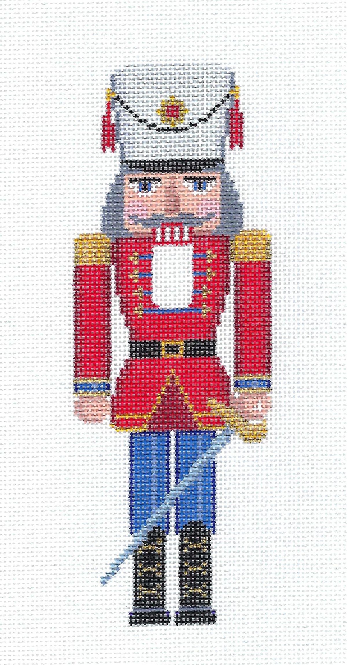 Christmas ~ Royal Nutcracker with Sword Ornament handpainted 18 mesh Needlepoint Canvas by Susan Roberts