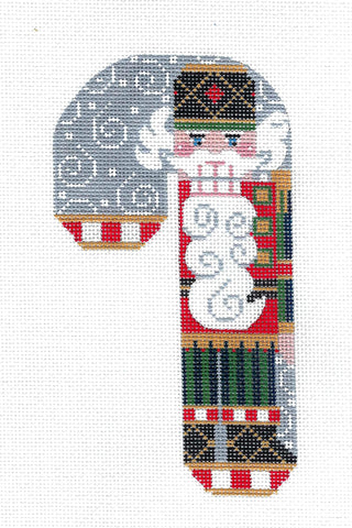 Candy Cane ~ Nutcracker LG. Candy Cane handpainted Needlepoint Canvas & STITCH GUIDE by Danji