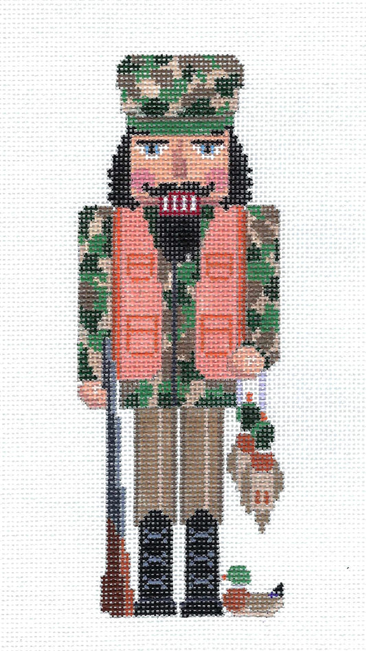 Nutcracker ~ Hunter Nutcracker with Gun & Ducks Ornament handpainted 18 mesh Needlepoint Canvas by Susan Roberts