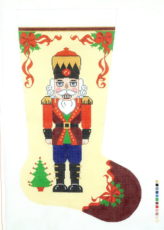 Stocking ~ Nutcracker with a Christmas Tree Full Size Stocking handpainted Needlepoint Canvas by LEE