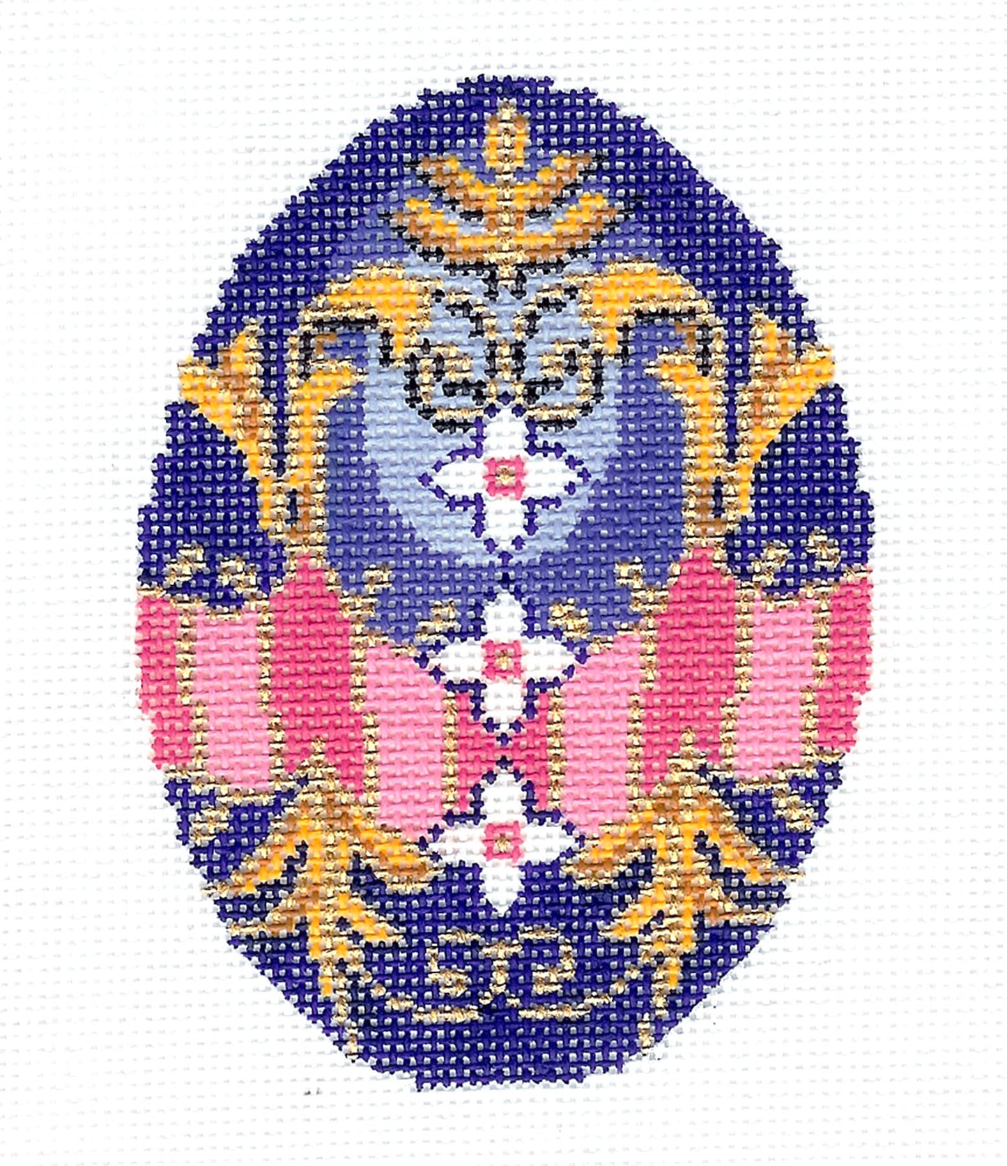 Faberge Egg of the Month ~ OCTOBER Opal Birthstone EGG OF THE MONTH handpainted Needlepoint Canvas by LEE