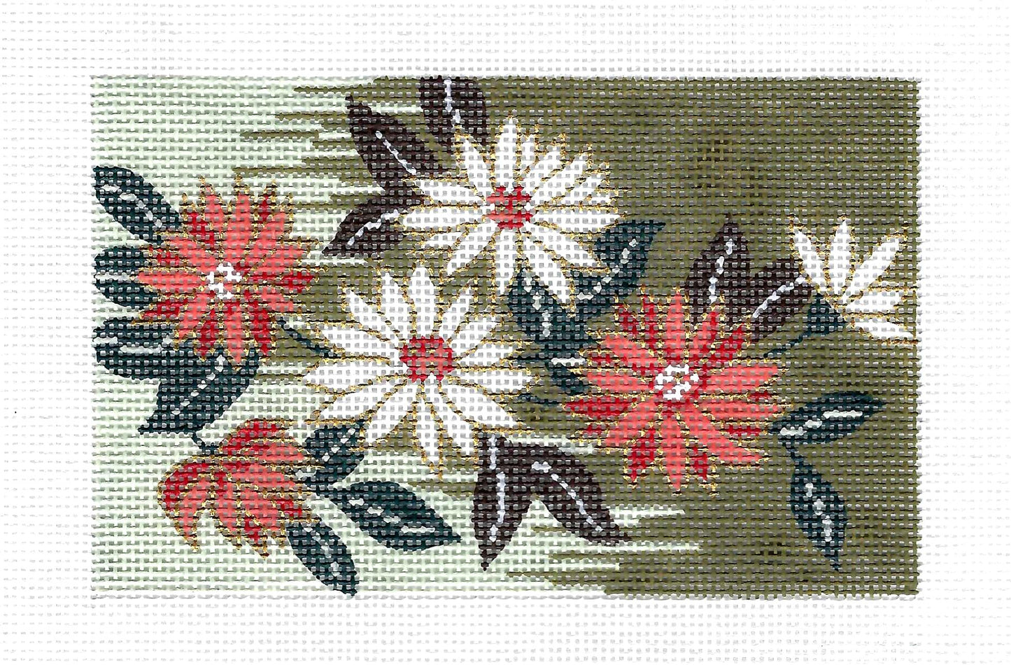 Canvas Insert ~ Multi-Colored Chrysanthemum Flowers Design ~ BD Series ~ handpainted Needlepoint Canvas by LEE