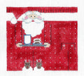 Roll Up Christmas Canvas ~ Pajama Santa 3-D Roll-Up & STITCH GUIDE for December handpainted Needlepoint Canvas by Kathy Schenkel