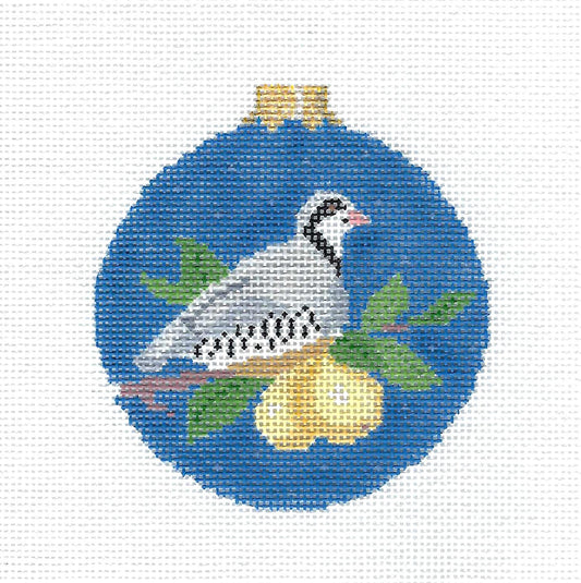 Christmas ~ PARTRIDGE IN A PEAR TREE Ornament 18 mesh handpainted Needlepoint Canvas by Susan Roberts