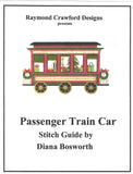 Christmas Train ~ Christmas Train Large Passenger Car & STITCH GUIDE handpainted needlepoint canvas by Raymond Crawford
