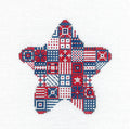 Patriotic Quilt STAR handpainted Needlepoint Ornament by CH Designs Danji