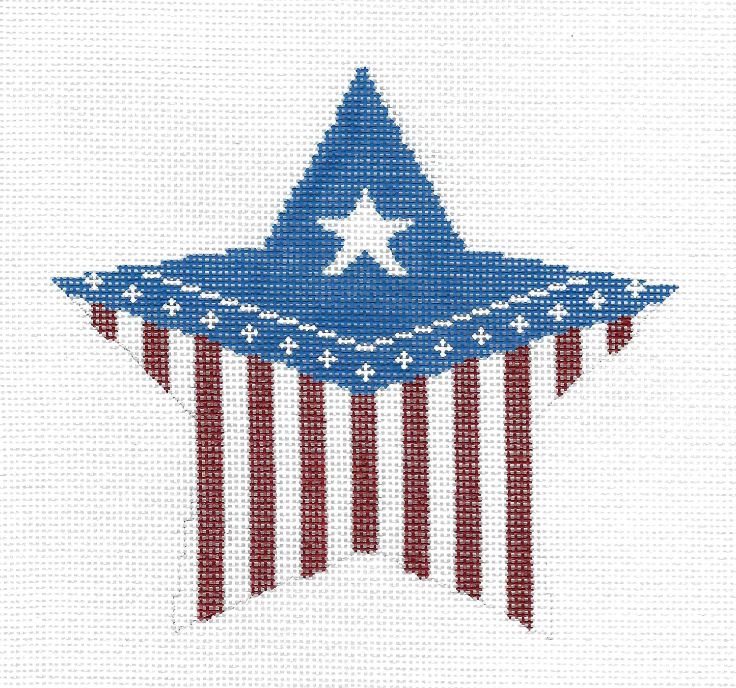 Canvas ~ Patriotic Red, White & Blue Star handpainted Needlepoint Canvas by Silver Needle