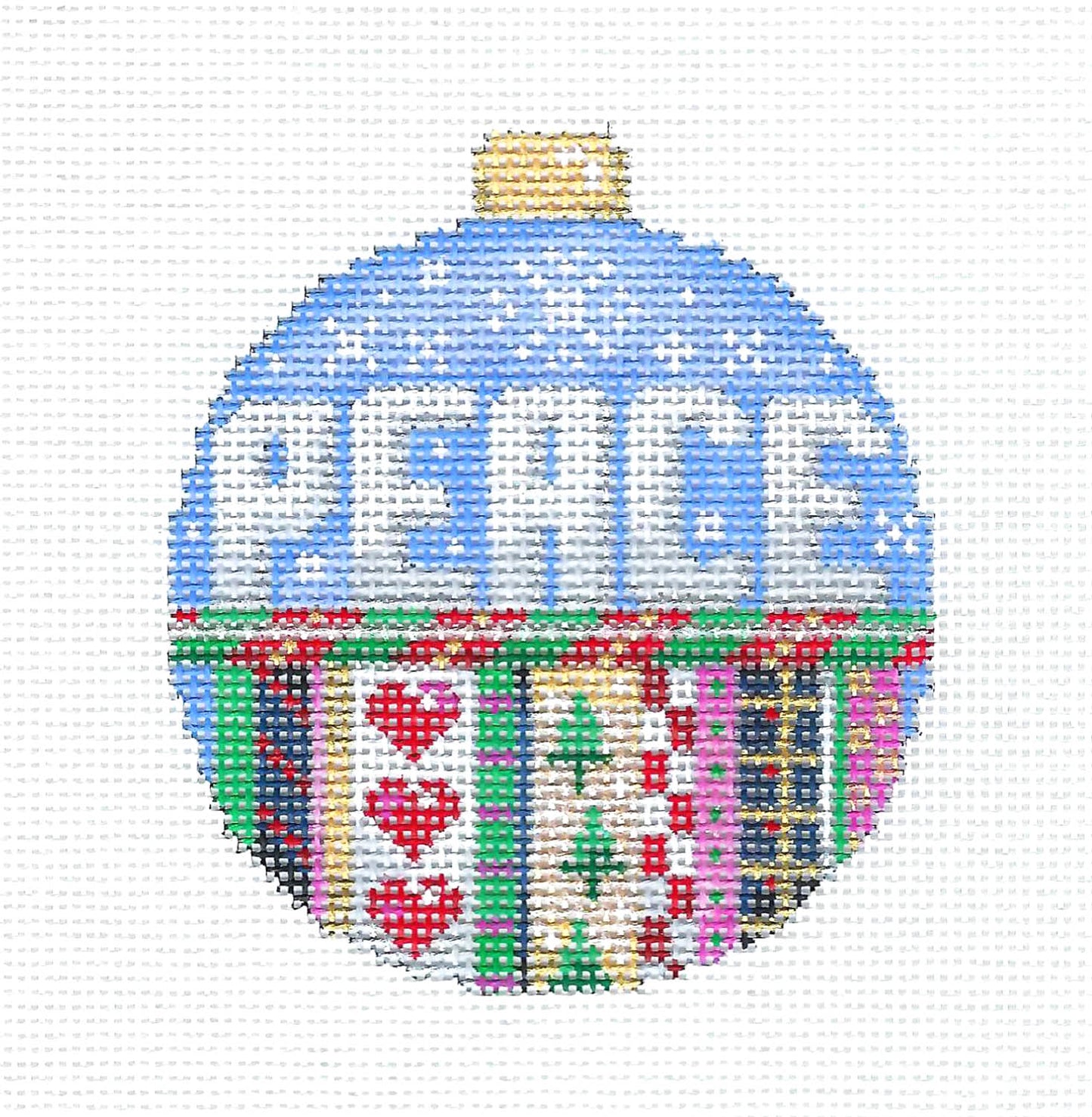 Ornament ~ Christmas PEACE Ornament handpainted Needlepoint Canvas by Assoc. Talents