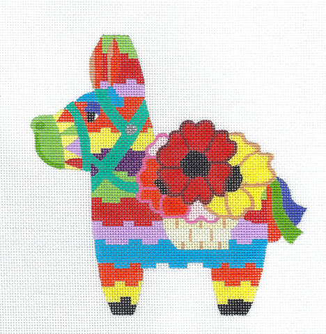 Piñata Pete Colorful Celebration 6" handpainted Needlepoint Canvas by Raymond Crawford