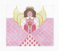 Roll Up Canvas ~ Christmas Angel in Pink Roll Up Ornament 18 Mesh handpainted Needlepoint Canvas CH Designs ~ Danji