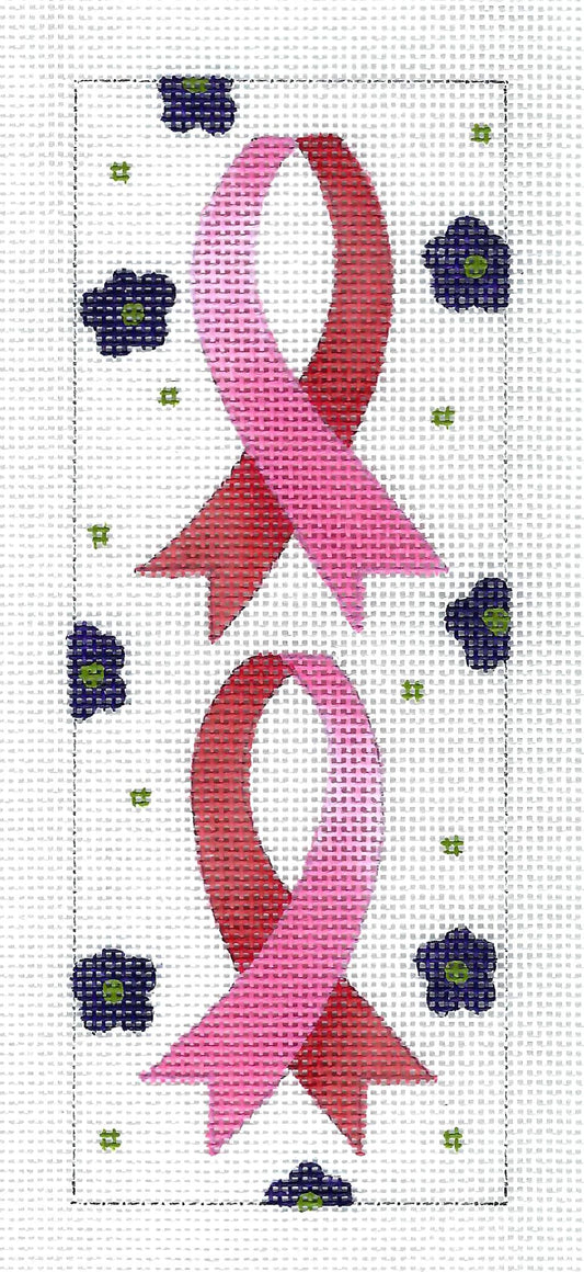 Eye Glass Case ~ Pink Ribbon "Cancer Awareness" Eyeglasses Case on Handpainted Needlepoint Canvas by JulieMar