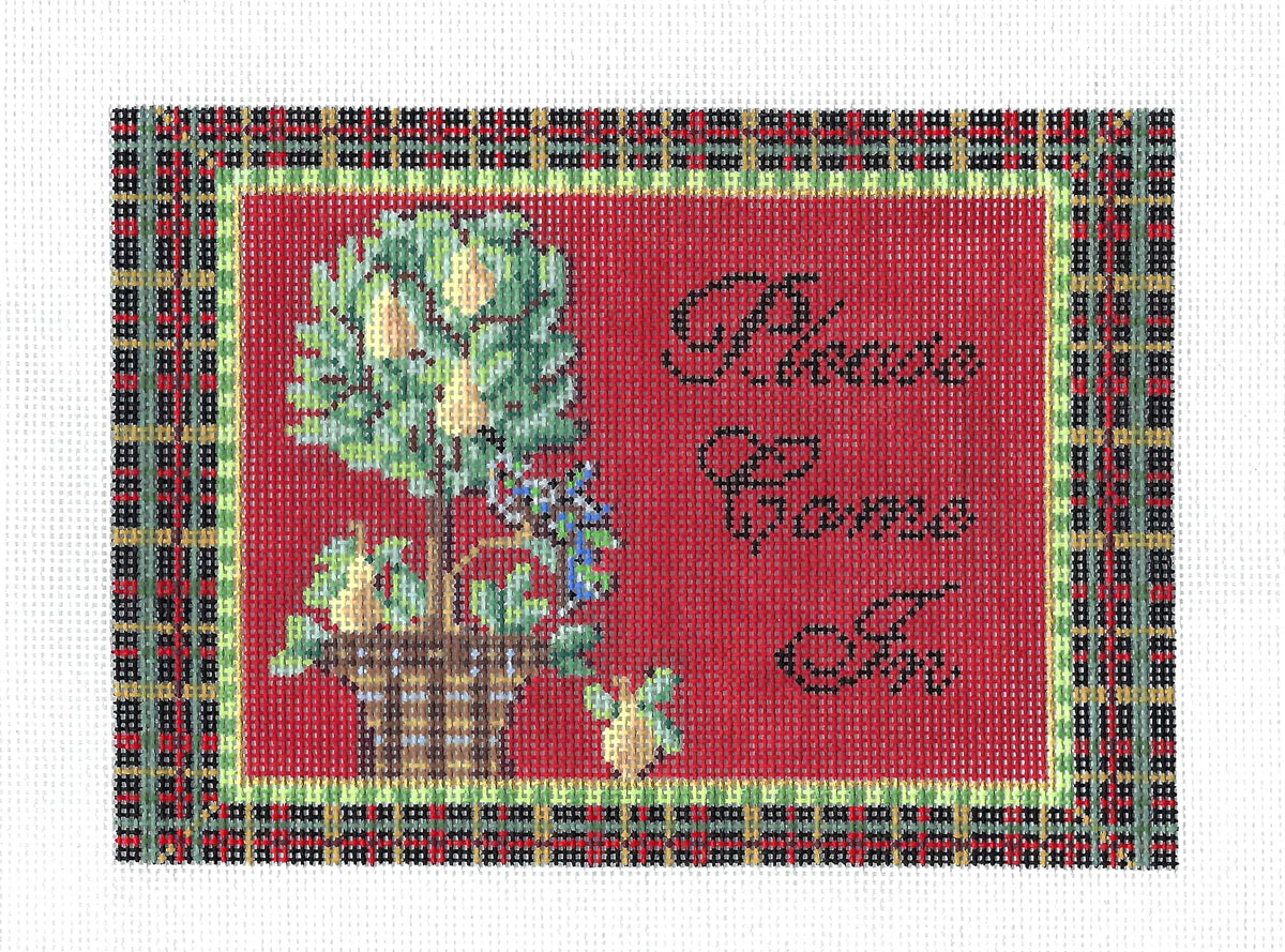 Christmas ~ "Please Come In" Welcome ~ Handpainted Needlepoint Canvas by Kelly Clark