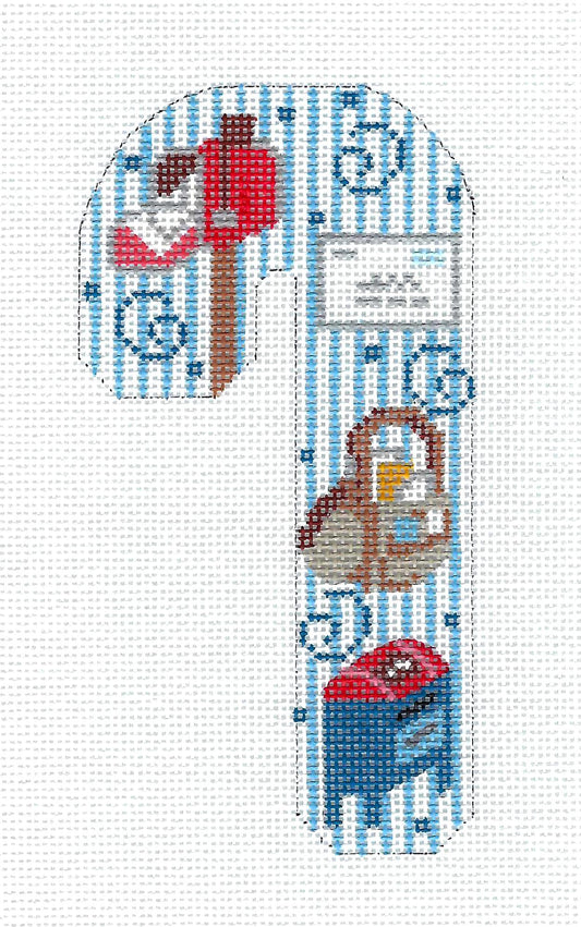 Candy Cane ~ U.S. POST OFFICE Medium Candy Cane handpainted Needlepoint Canvas by CH Designs ~Danji
