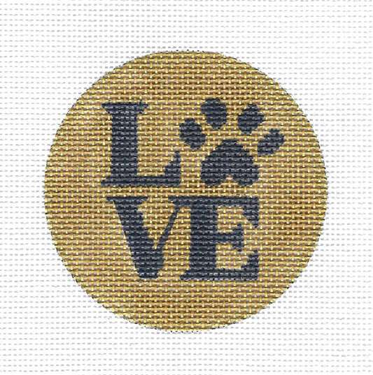 Dog ~ Puppy LOVE 4" Ornament handpainted 13 mesh Needlepoint Canvas by Alice Peterson