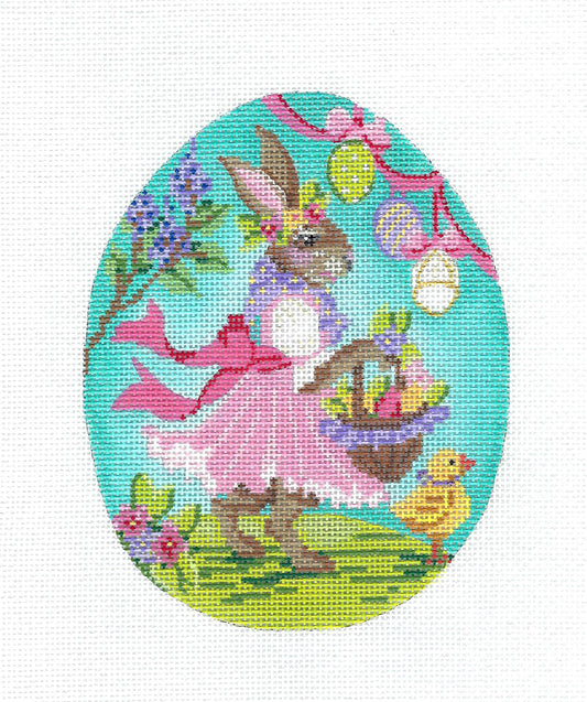 Kelly Clark ~ LG. Ella Fritz Easter Egg handpainted Needlepoint Canvas by Kelly Clark