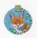 Red Fox Canvas ~ Red Fox in a Winter Berry Bush 18 Mesh handpainted Needlepoint Ornament by Susan Roberts