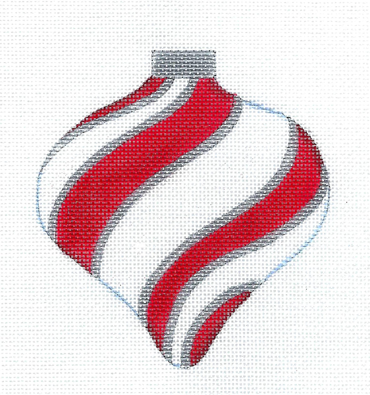 Christmas ~ Peppermint Tear Drop Ornament handpainted Needlepoint Canvas by Raymond Crawford
