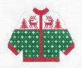 Sweater ~ 2 Reindeer in Red KNITTED CARDIGAN SWEATER handpainted 13 Mesh Needlepoint Canvas Silver Needle