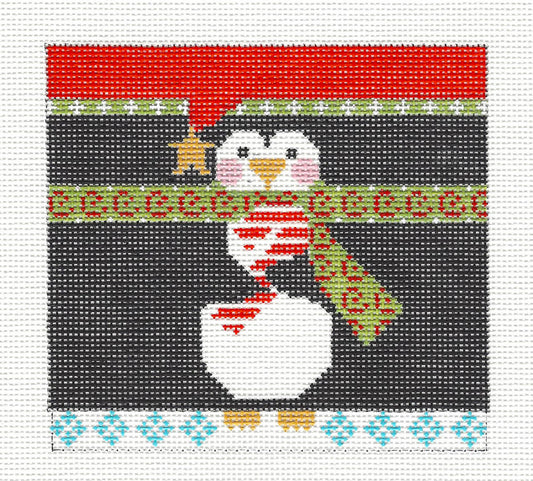 Roll Up ~ Adorable PENGUIN Roll Up 3-D Ornament  handpainted Needlepoint Canvas by CH Designs Danji