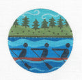 Sports ~ ROWING ~ handpainted 18 Mesh Needlepoint Ornament Canvas by CH Designs from Danji