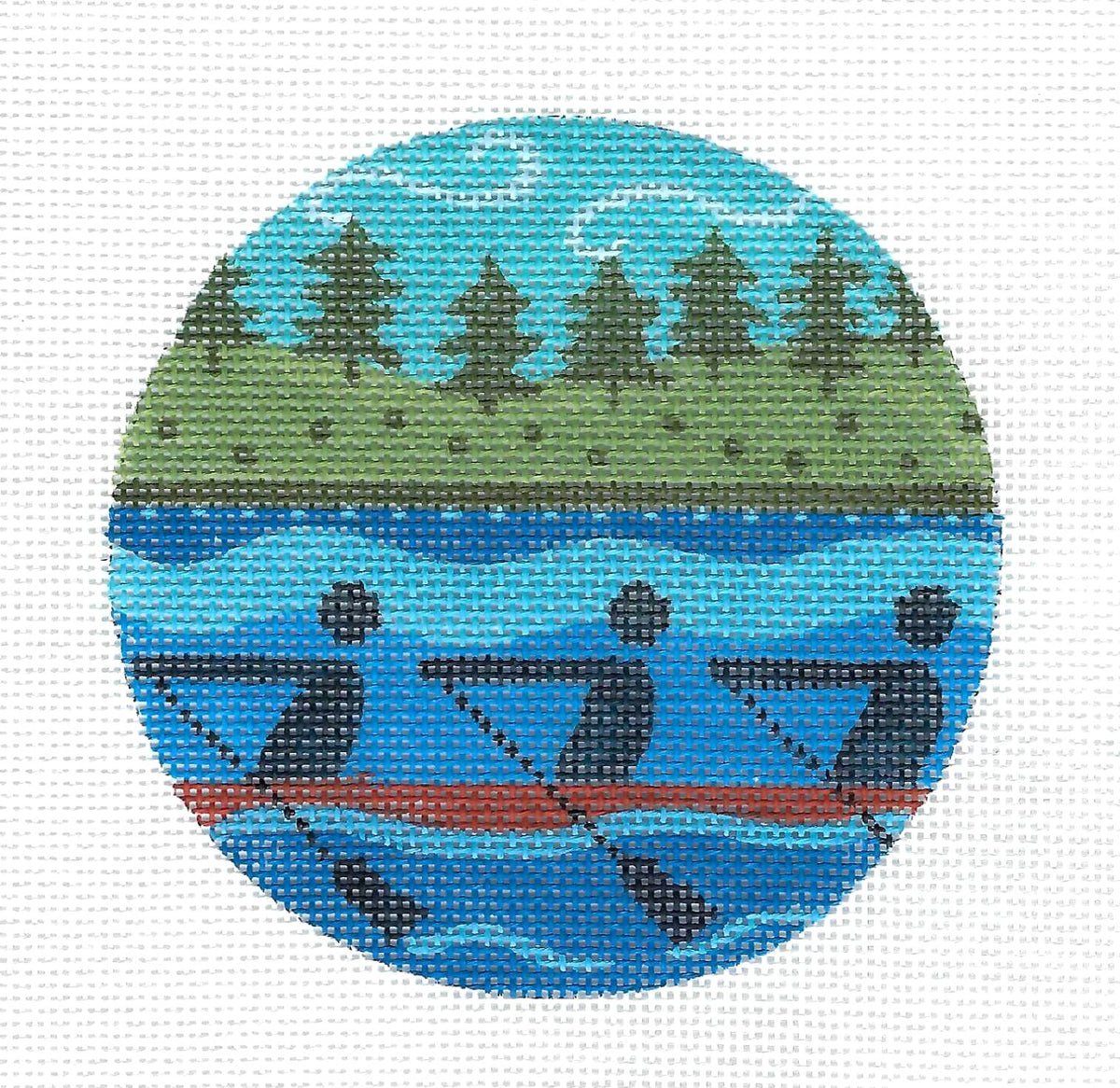 Sports ~ ROWING ~ handpainted 18 Mesh Needlepoint Ornament Canvas by CH Designs from Danji