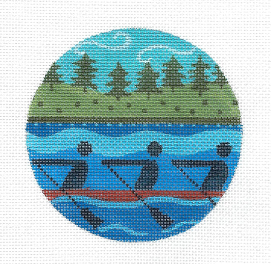 Sports ~ ROWING ~ handpainted 18 Mesh Needlepoint Ornament Canvas by CH Designs from Danji
