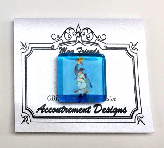 Magnet ~ Magnet Glass Penguin & Star Needle Holder for Needlepoint & Sewing S.Church