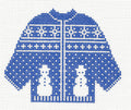 Sweater ~ Blue & White Snowmen KNITTED SWEATER 13 Mesh handpainted Needlepoint Canvas by Silver Needle