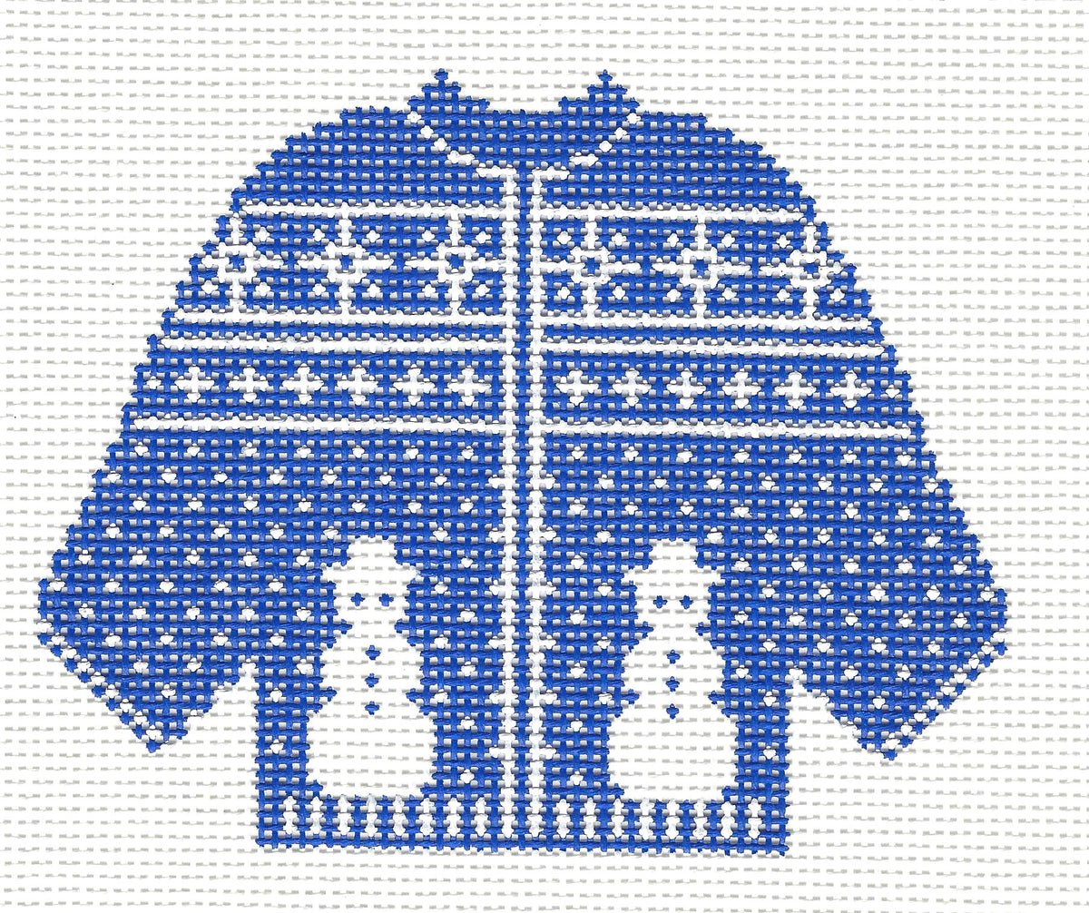 Sweater ~ Blue & White Snowmen KNITTED SWEATER 13 Mesh handpainted Needlepoint Canvas by Silver Needle