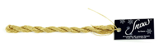 Stitching Fiber ~ SNOW # 18 Gold Dust ~ Stitching Fiber 10 Yard Skein Needlepoint Thread by Caron Collection