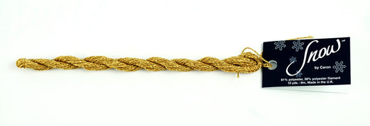 Stitching Fiber ~ SNOW # 24 Dark Gold ~ Stitching Fiber 10 Yard Skein Needlepoint Thread by Caron Collection