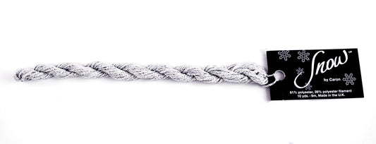Stitching Fiber ~ SNOW # 09  Silver ~ Stitching Fiber 10 Yard Skein Sparkling Needlepoint Thread by Caron Collection