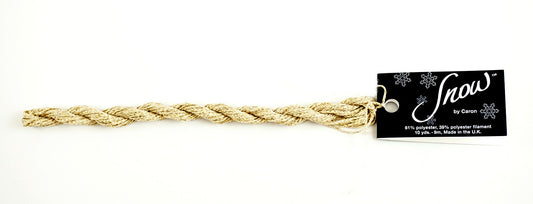 Stitching Fiber ~ SNOW # 08  White / Gold ~ Stitching Fiber 10 Yard Skein Needlepoint Thread by Caron Collection