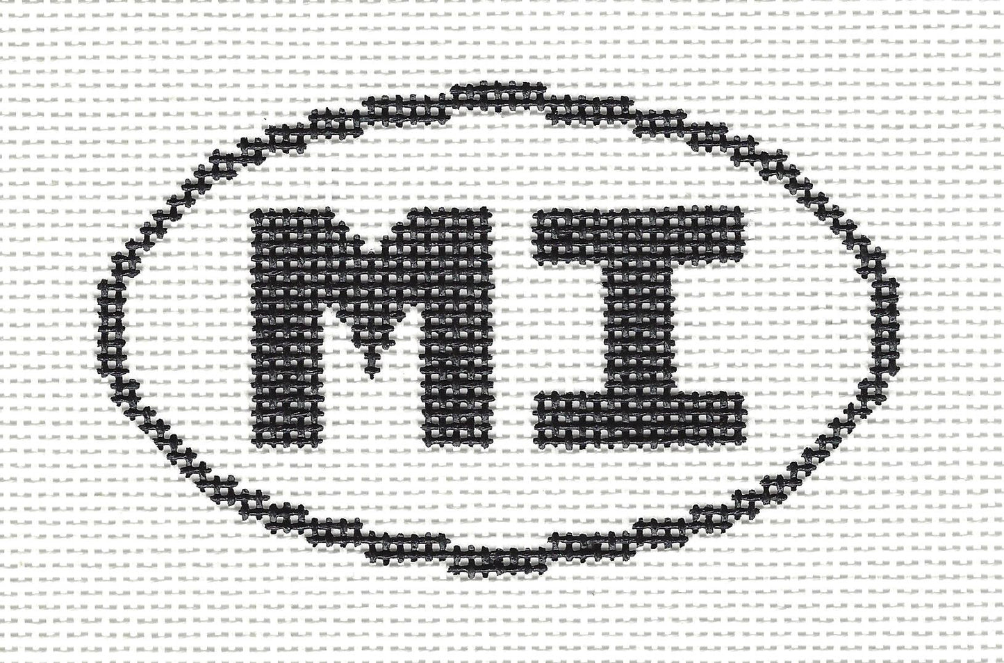 Sign Oval ~ "MI" Marco Island, Florida handpainted Needlepoint Canvas by Silver Needle