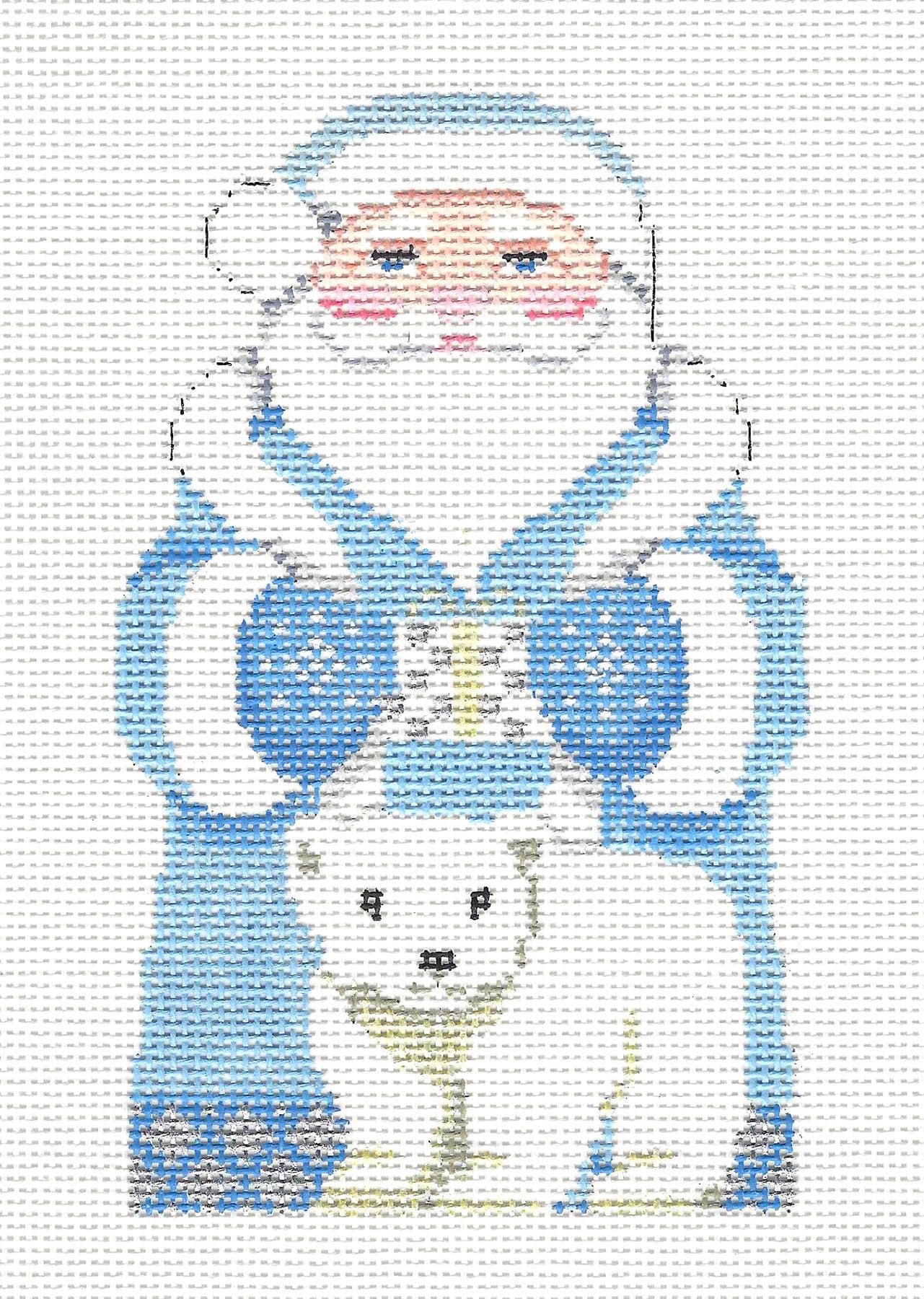 Santa ~ Arctic Santa and Polar Bear handpainted Needlepoint Canvas~ by Susan Roberts