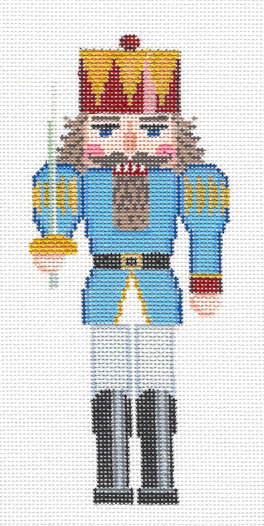 Nutcracker ~ Blue King III Ornament handpainted Needlepoint Canvas by Susan Roberts