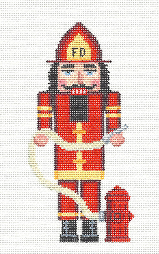 Nutcracker ~ Fireman Ornament 18 mesh handpainted Needlepoint Canvas by Susan Roberts