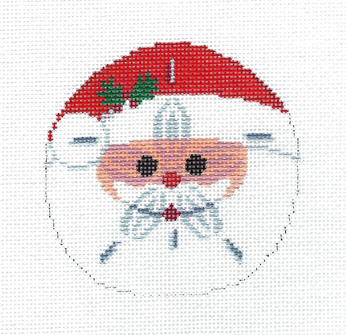 Christmas ~ Sand Dollar Santa  handpainted Needlepoint Ornament by Susan Roberts