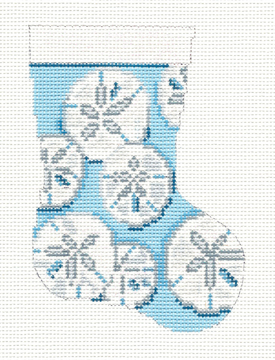Mini Stocking ~ Sand Dollar 18 MESH handpainted Needlepoint Ornament Canvas by Needle Crossings