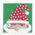 Christmas ~ Many Faces of Santa #48 handpainted  5"X 5" on 18 Mesh Needlepoint Canvas by LEE Needle Art