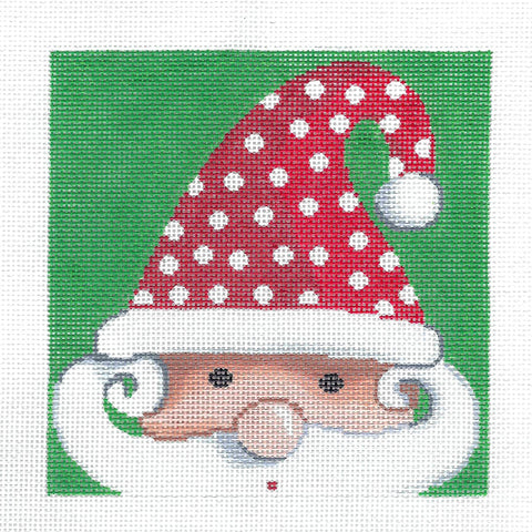 Christmas ~ Many Faces of Santa #48 handpainted  5"X 5" on 18 Mesh Needlepoint Canvas by LEE Needle Art