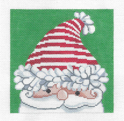 Christmas ~ Many Faces of Santa #49 handpainted  5"X 5" on 18 Mesh Needlepoint Canvas by LEE Needle Art