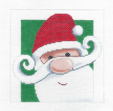 Christmas ~ Many Faces of Santa #52 handpainted  5"X 5" on 18 Mesh Needlepoint Canvas by LEE Needle Art
