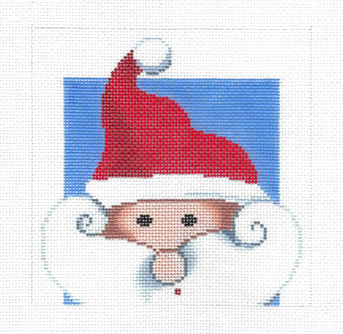 Christmas ~ Many Faces of Santa #53 handpainted  5"X 5" on 18 Mesh Needlepoint Canvas by LEE Needle Art