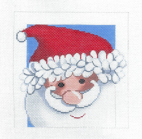 Christmas ~ Many Faces of Santa #54 handpainted  5"X 5" on 18 Mesh Needlepoint Canvas by LEE Needle Art