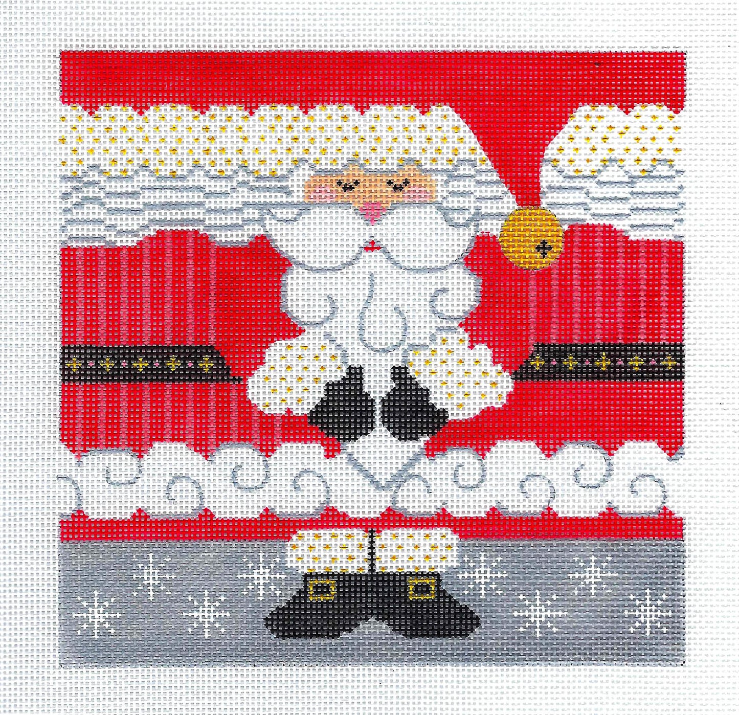 Roll Up ~ Large Christmas SANTA Roll Up Ornament handpainted Needlepoint Canvas CH Designs ~ Danji