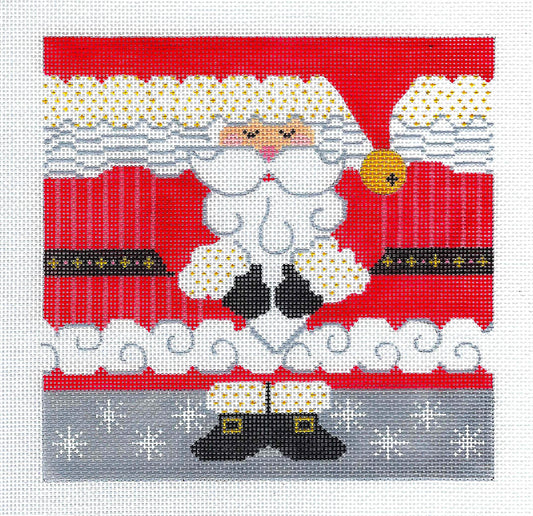 Roll Up ~ Large Christmas SANTA Roll Up Ornament handpainted Needlepoint Canvas CH Designs ~ Danji