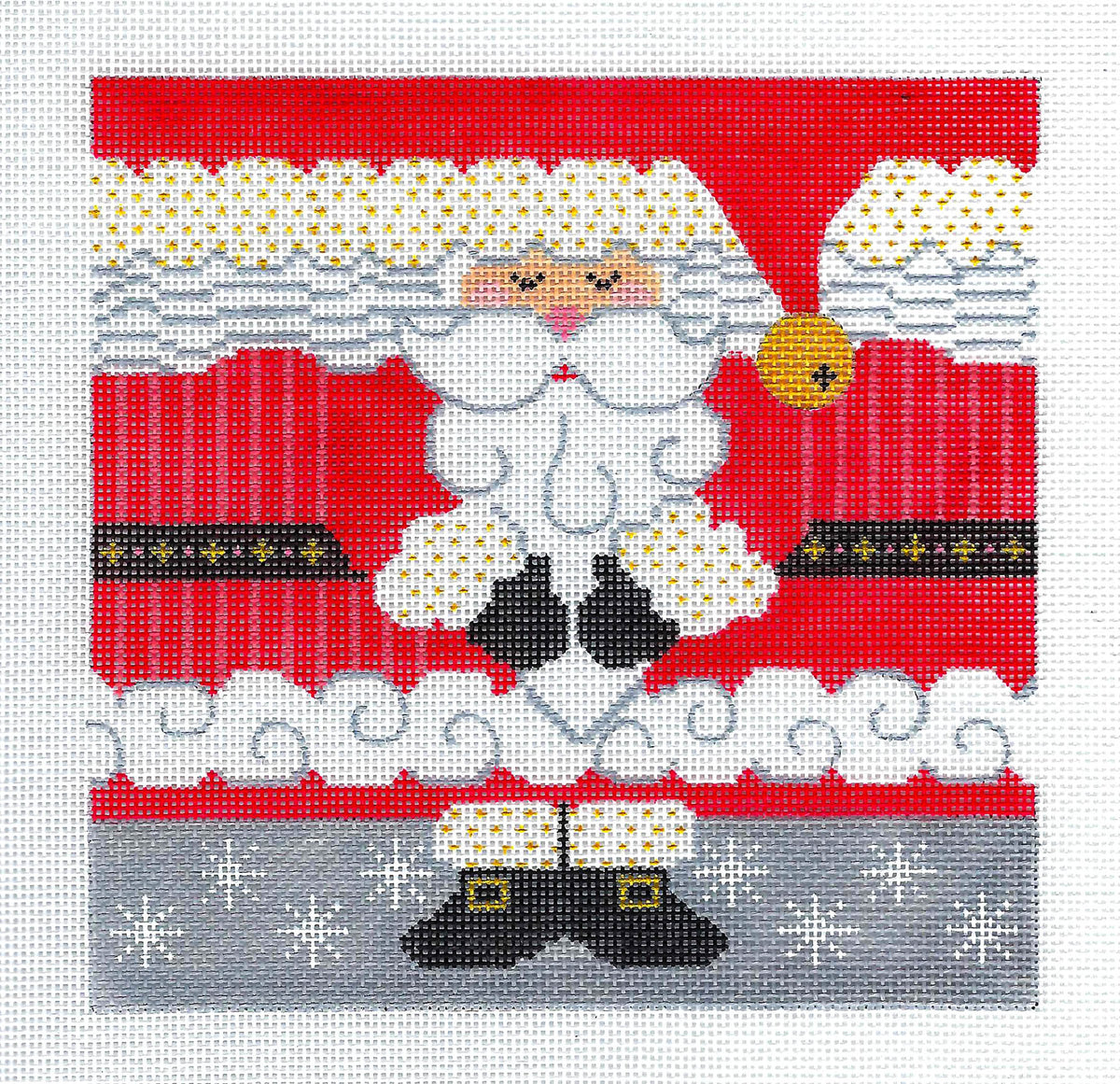 Roll Up ~ Large Christmas SANTA Roll Up 3-D Ornament 18 Mesh handpainted Needlepoint Canvas by CH Designs ~ Danji