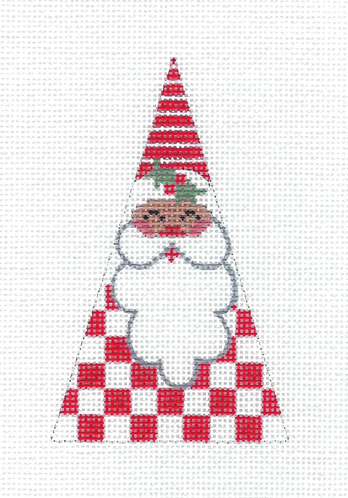 Santa ~ Jolly Santa Triangle Ornament handpainted Needlepoint Canvas by CH Designs from Danji