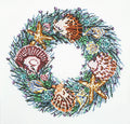 Wreath ~ Seashells & Starfish 12" Wreath handpainted 13 mesh Needlepoint Canvas by Needle Crossings